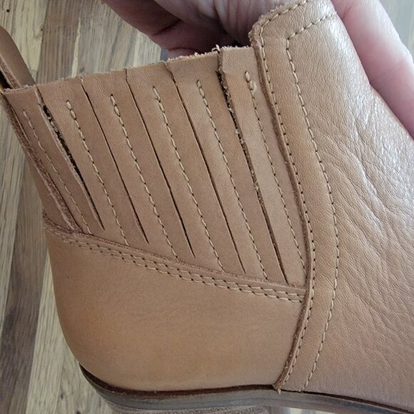 Lucky Brand Brown Tan Ilisse Leather Ankle Bootie Cowboy Slip On - Picture 10 of 16